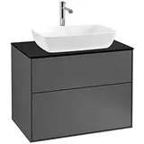 Villeroy & Boch Finion Waschtischunterschrank F75200GK 80x60,3cm, Abdeckplatte black matt, Anthracite matt