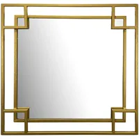 FineBuy Wandspiegel FineBuy Flurspiegel Quadrat Metall Gold Spiegel Hängespiegel
