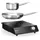 HENDI Set: Induktionskocher 3500W + Stielkasserolle + Bratpfanne, Schwarz, 220-240V/3500W, 320x395x(H)95mm -