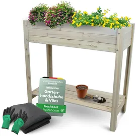 holz4home Hochbeet 80 x 37 x 78 cm Grauweiß