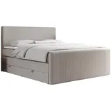 MKS Meble MKS Boxspringbett, Beige Textil, 2-Sitzer, H3, Rechteckig, 180x200, cm, Schlafzimmer, Betten, Boxspringbetten