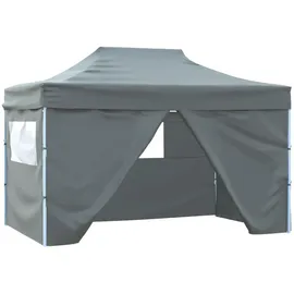 vidaXL Faltpavillon 3 x 4,5 m inkl. 4 Seitenteile Anthrazit