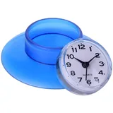 DEWIN Dusche Wanduhr, 8.6cm Mini Cute Badezimmeruhr Küchenspiegel Saug Wanduhr Dusche wasserdichte Quarzuhren Dekoration Blau