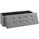 In And OutdoorMatch Truhenbank modern Marcos - Sitzbank mit Stauraum - Mit Deckel - Bettkasten - Hellgrau - 38x110x38cm