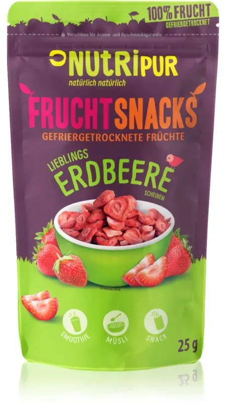 Nutripur Frucht Snacks Erdbeere gefriergetrocknete Früchte Erdbeere 25 g