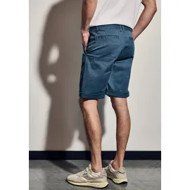 STREET ONE MEN, Herren, Gr. 30, blau (ocean blau), Web, 98% Baumwolle, 2% Elasthan, unifarben, regular fit kurz, Hosen Shorts, aus Baumwolle mit Stretchanteil