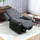 Homcom Fernsehsessel Cord Kunstleder 96 x 108 x 96 cm Dunkelgrau mit Fernbedienung