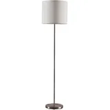 Lindby Textil Stehlampe weiß, Stehleuchte Stoff Lampenschirm, mit Fußschalter 1x E27 max. 60W (ohne Leuchtmittel), Leselampe Stehlampe, Standleuchte