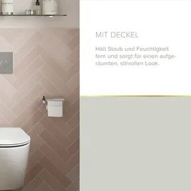 Lenz Toilettenpapierhalter Aura in Chrom, – Mit Deckel