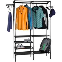 Spetebo Garderobenständer Metall 170 x 108 cm Schwarz