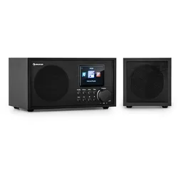 auna Silver Star Mini Two Internet DAB+/FM Radio, WiFi, BT, TWS Speaker Schwarz