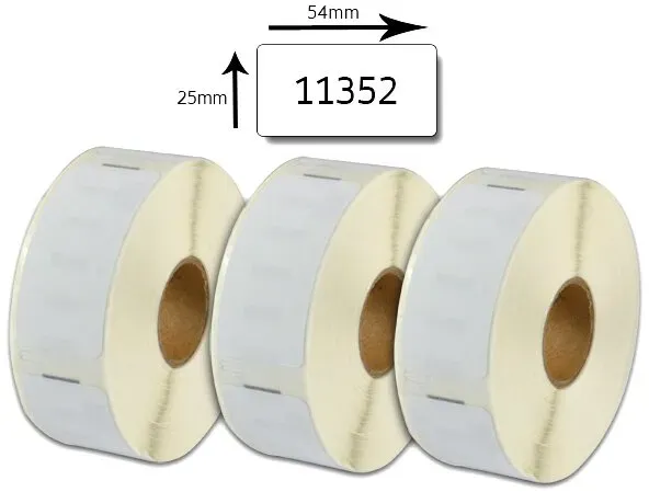 Bubprint 3x Etikettenrollen kompatibel für Dymo 11352 25x54mm