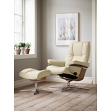 Stressless Relaxsessel STRESSLESS Mayfair Sessel Gr. Leder PALOMA, Cross Base Eiche, Rela x funktion-Drehfunktion-PlusTMSystem-Gleitsystem-BalanceAdaptTM, B/H/T: 83 cm x 102 cm x 74 cm, beige (vanilla paloma) Lesesessel und Relaxsessel