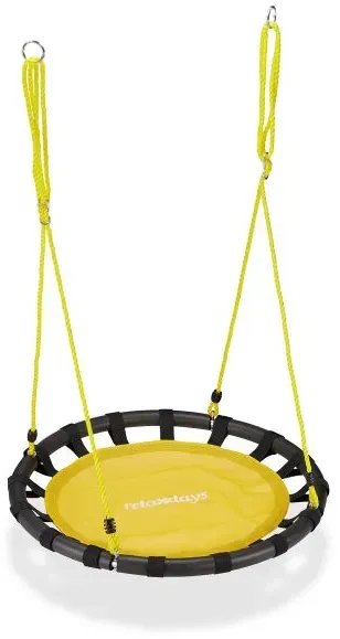 Relaxdays Nestschaukel 80cm Gelb,Schwarz