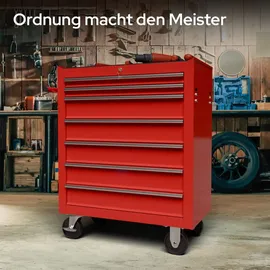 Arebos Werkzeugwagen Rollwagen Werkzeugkiste Toolbox 7 Fächer
