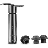Le Creuset Le Creuset, Weinpumpen-Set inkl. 3 Verschlüssen, Weinkonservierung, Black Metal, Zamak, WA 137, 59014016001625