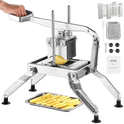 VEVOR Kommerzieller Gemüseschneider, 1/4 & 1/2 Zoll Tomatenschneider, Gemüseschneider aus Edelstahl &  Aluminiumlegierung, Manueller Gemüseschneider, für Tomaten, Zwiebeln, Kartoffeln