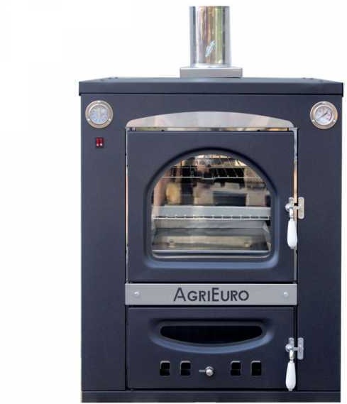 AgriEuro Medius 80 Inc - Einbau-Holzbackofen aus Stahl - Umluftbackofen