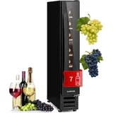 Klarstein - Weinkühlschrank, 1 Zonen Getränkekühlschrank, Kleiner Einbau-Weinschrank Schmal, 20L Wein-Kühlschrank mit Glastür, Indoor/Outdoor