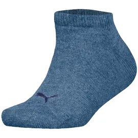 Puma Kinder Sneakersocken, 12er Pack - Plain Sneaker 12P, Logo, einfarbig, Denim blau),