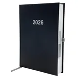 Adina Buchkalender Chefplaner A5 schwarz 2026