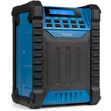 Audizio Jobsite - Baustellenradio DAB Plus Radio mit Akku, Bluetooth 5.0, IP54 Wasserdicht, 8h Spielzeit, 100W Leistung, Tragegriff, Radio mit DAB Plus, Werkstattradio mit AUX & USB, Outdoor Radio