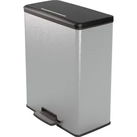 Curver Duo Tretmülleimer Deco 26L+26L Silbern - Silber