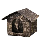 Euyehn Katzenhaus im Freien, Winterfest Wasserdicht Wetterfest Katzenhöhle Haustierhaus, Weiches Warmes Haustierhaus Outdoor Hundehöhle Mit Abnehmbarem Kissen