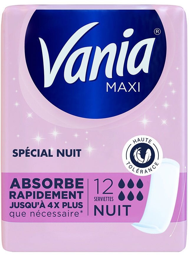 Vania® MAXI Serviettes Hygiéniques Nuit 12 pc(s) serviettes hygiénique(s)