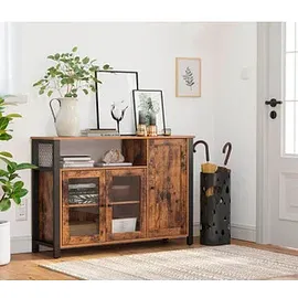 VASAGLE Kommode 110 x 75 x 33 cm Braun / Schwarz
