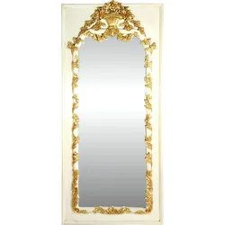 Casa Padrino Barock Wandspiegel Creme / Gold Antik Stil 85 x H. 190 cm - Prunkvoller Barock Spiegel mit wunderschönen Verzierungen