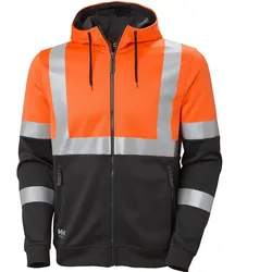 Warnschutz Kapuzen-Sweatjacke "ADDVIS" UV-Schutz - XXL - orange/schwarz