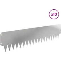 vidaXL Rasenkante 10 Stück 10 x 10 cm Silber