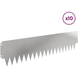 vidaXL Rasenkante 10 Stück 10 x 10 cm Silber