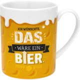 GRUSS & CO XL-Tasse Motiv Bier | lustige Tasse, Porzellan, Tasse groß 60 cl, gelb | Männergeschenk, Partygeschenk | 48813