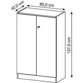 Hammerbacher R-Line Aktenschrank 80 x 42 x 127 cm grau