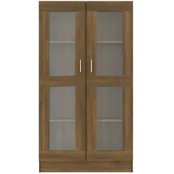 vidaXL Vitrinenschrank Braun Eiche-Optik 82,5x30,5x150cm Holzwerkstoff