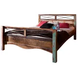 Massivmoebel24 Bett Altholz 180x200x100 mehrfarbig lackiert NATURE OF SPIRIT 47