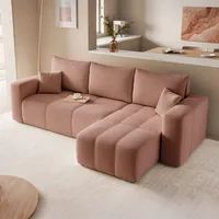 Ecksofa Schlafsofa Sofa Leros In Stoff Manila Altrosa Ottomane Links