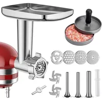Fleischwolf-aufsatz Aus Metall Für Kitchenaid Küchenmaschinen, Fleischwolf, Wurstfüller, Inklusive 3 Wurstfüllaufsätzen, Kitchenaid Fleischwolf-crezuo