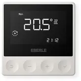EBERLE 567194458600 AP-Uhrenthermostat als Raum-/ Fußbodenregler, Wochenprogramm, 5...30 C, 10...40 C (Boden), RAL 9016, AC 230V, Triac (18 W),