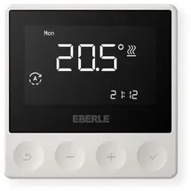 EBERLE 567194458600 AP-Uhrenthermostat als Raum-/ Fußbodenregler, Wochenprogramm, 5...30 C, 10...40 C (Boden), RAL 9016, AC 230V, Triac (18 W),