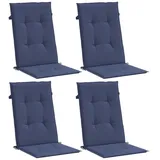 vidaXL Hochlehner-Auflagen 4 Stk. Marineblau Stoff