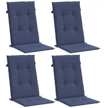 vidaXL Hochlehner-Auflagen 4 Stk. Marineblau Stoff