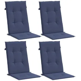 vidaXL Hochlehner-Auflagen 4 Stk. Marineblau Stoff
