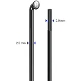 Messingschlager Speiche 288mm Ø2,0mm schwarz 100 Stück Edelstahl ohne Nippel