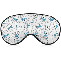 Neuartige Verdunkelungs-Augenmaske, Eisbär-Blau, Schlafmasken, Schlafmaske, Augenbinde, Augenschutz, Augenschutz mit verstellbarem Riemen, für Männer, Frauen, Teenager, Jungen, Mädchen, Kinder, Reis