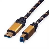 ROLINE GOLD USB 3.0 Kabel, Typ A-B 0,8m