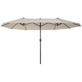 Outsunny Marktschirm mit Handkurbel 460 x 270 cm beige