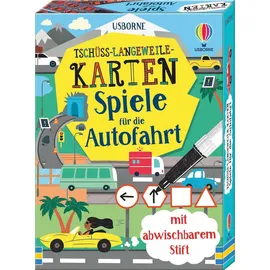 Usborne Tschüss-Langeweile-Karten: Spiele für die Autofahrt